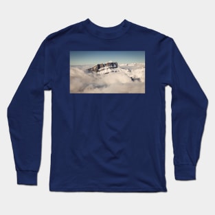 Snow Covered French Mountain Landscape Long Sleeve T-Shirt